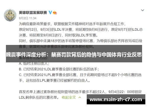 魏震事件深度分析:禁赛罚款背后的隐情与中国体育行业反思 魏震事件深度分析:禁赛罚款背后的隐情与中国体育行业反思